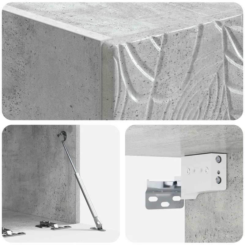 Sieninė TV spintelė 59,5 x 31 cm Betono pilka Apdirbta mediena