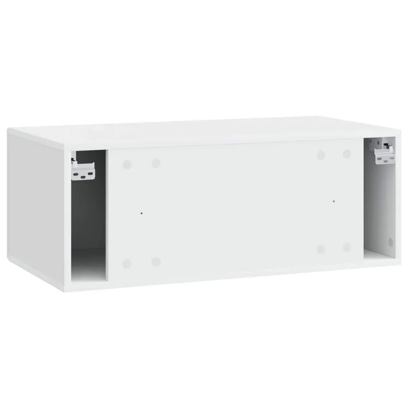 Sieninė TV spintelė 78,5 x 31 cm Balta Apdirbta mediena