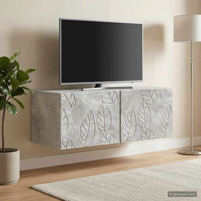 Sieninė TV spintelė 78,5 x 31 cm Betono pilka Apdirbta mediena