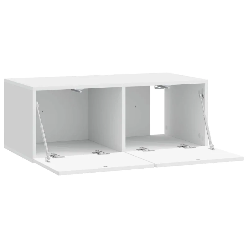 Sieninė TV spintelė 78,5 x 31 cm Itin blizgi balta