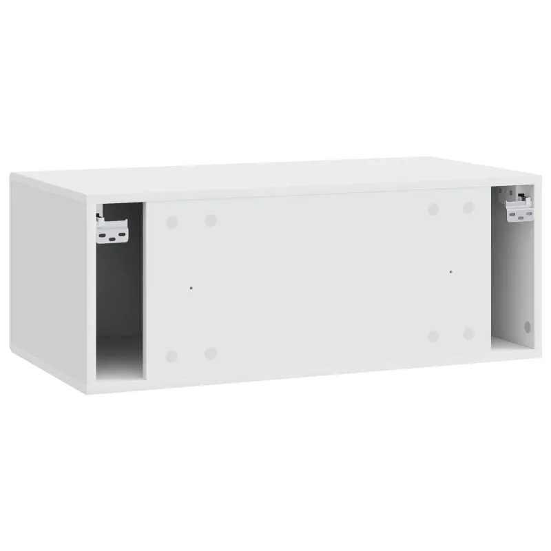 Sieninė TV spintelė 78,5 x 31 cm Itin blizgi balta