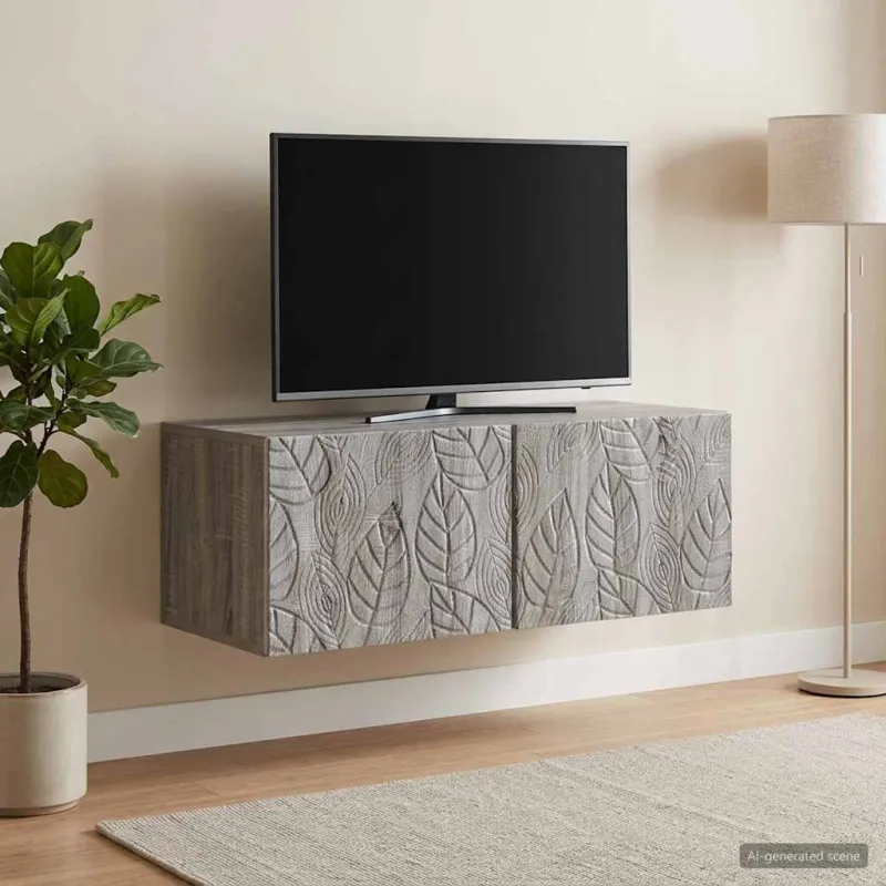 Sieninė TV spintelė 78,5 x 31 cm Pilka Sonoma Apdirbta mediena