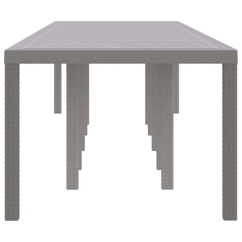 Sodo pöytätaso vaaleanharmaa 350 x 100 x 74 cm polyrattani