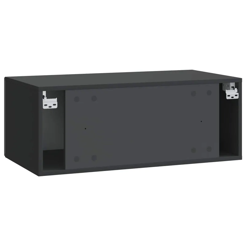 Sieninė TV spintelė 98 x 31 cm Juoda Apdirbta mediena