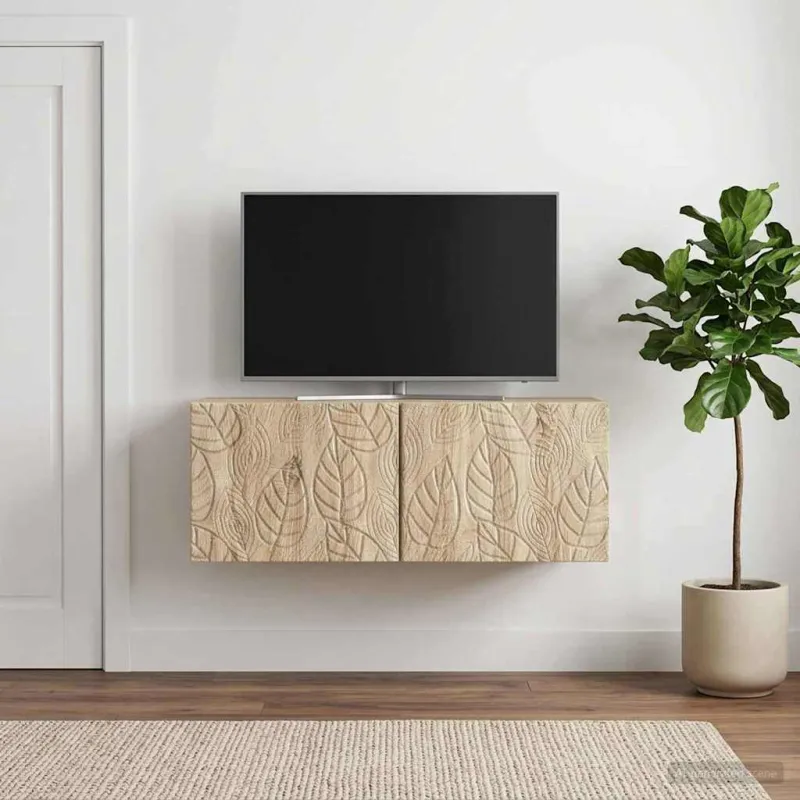 Sieninė TV spintelė 98 x 31 cm Sonoma ąžuolas Apdirbta mediena