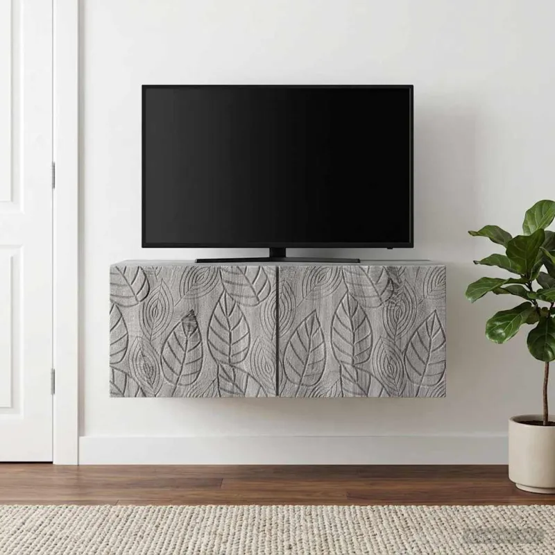 Sieninė TV spintelė 98 x 31 cm Pilka Sonoma Apdirbta mediena