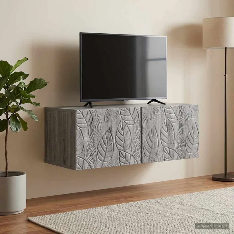 Sieninė TV spintelė 98 x 31 cm Pilka Sonoma Apdirbta mediena