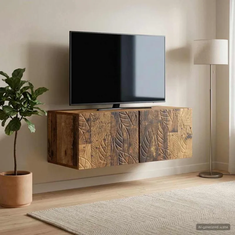 Sieninė TV spintelė 98 x 31 cm Sendintos medienos