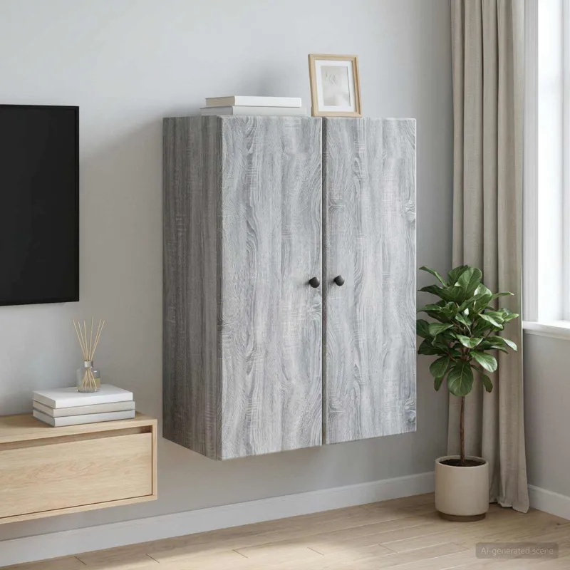 Prie sienos montuojama spinta Pilka Sonoma 66 x 34,5 x 90 cm