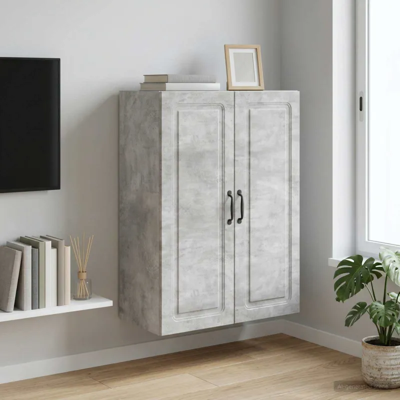 Prie sienos montuojama spinta Betono pilka 66 x 34,5 x 90 cm