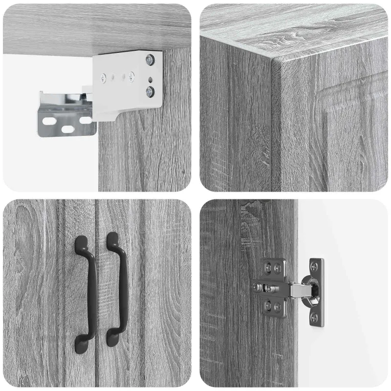 Prie sienos montuojama spinta Pilka Sonoma 66 x 34,5 x 90 cm