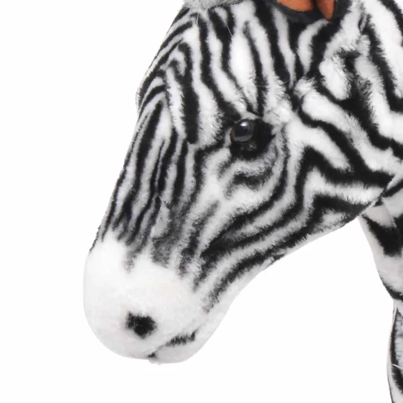 Stovintis pliušinis žaislas zebras, juodas ir baltas, XXL