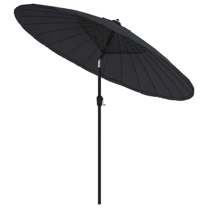 Lauko skėtis nuo saulės su aliuminio stulpu, juodas, 270cm