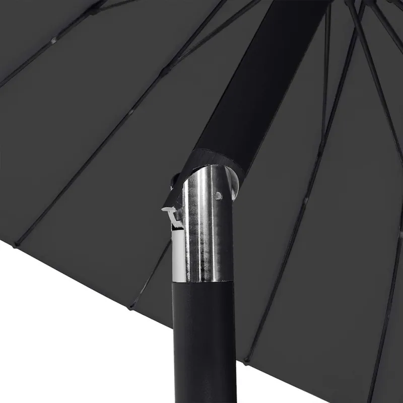 Lauko skėtis nuo saulės su aliuminio stulpu, juodas, 270cm