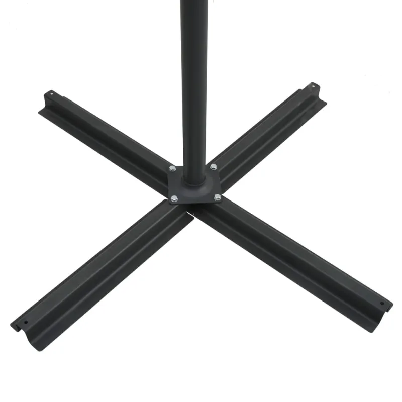 Gembinis skėtis su LED ir plieniniu stulpu, mėlynas, 250x250cm
