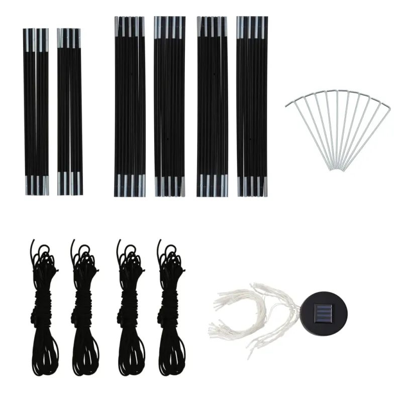 Proginė palapinė su LED ir 4 sienomis, geltona, 3,6x3,6x2,3m