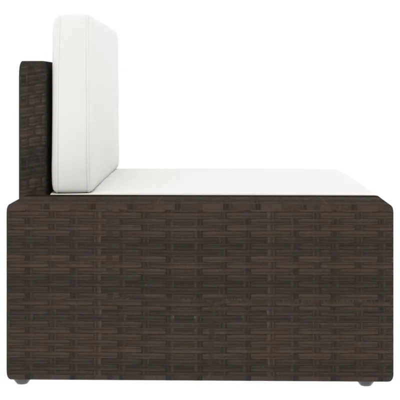 Modulinė trivietė sofa, rudos spalvos, poliratanas