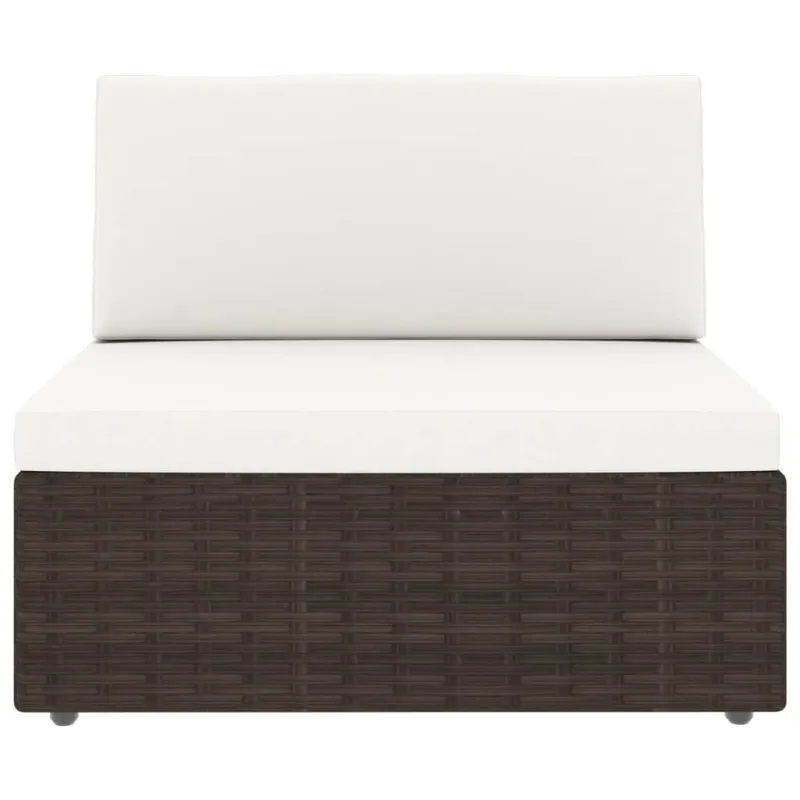 Modulinė trivietė sofa, rudos spalvos, poliratanas