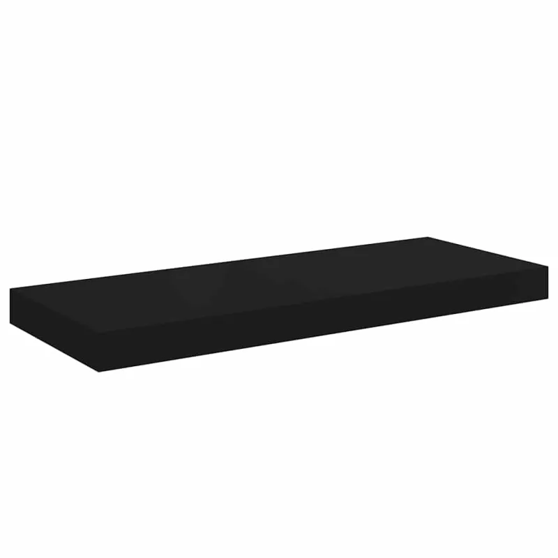 Pakabinamos lentynos, 4vnt., juodos, 60x23,5x3,8cm, MDF