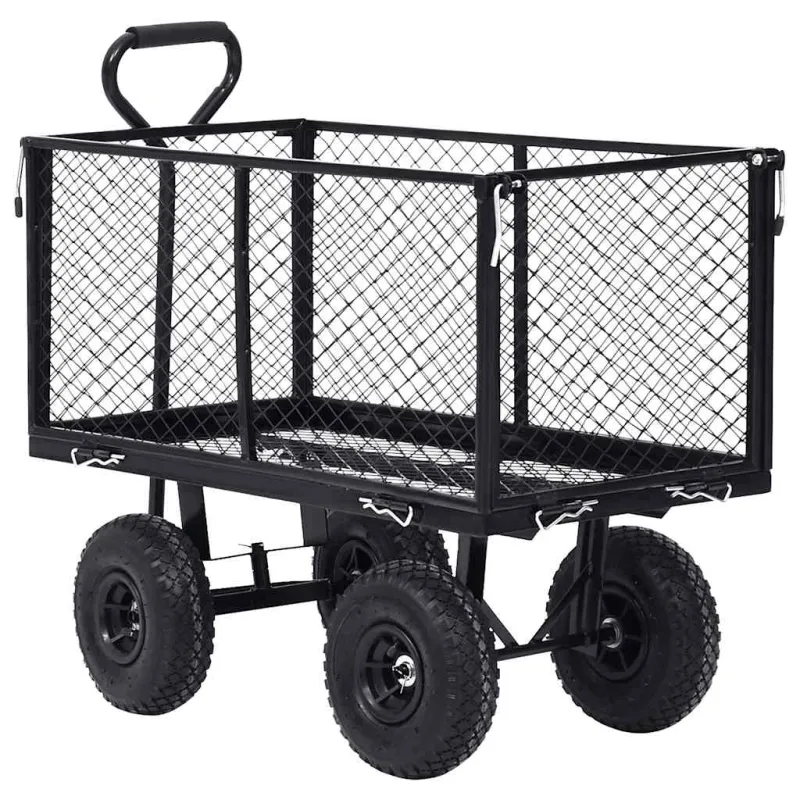 Rankinis sodo vežimėlis, juodos spalvos, 350kg