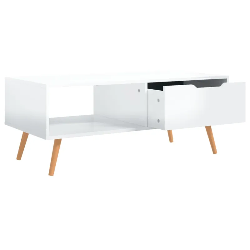Kavos staliukas, baltas, 100x49,5x43cm, apdirbta mediena