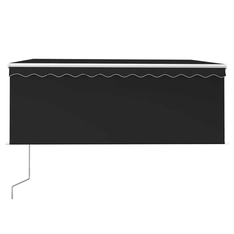 Markizė su uždanga/LED/vėjo jutikliu, antracito, 3,5x2,5m