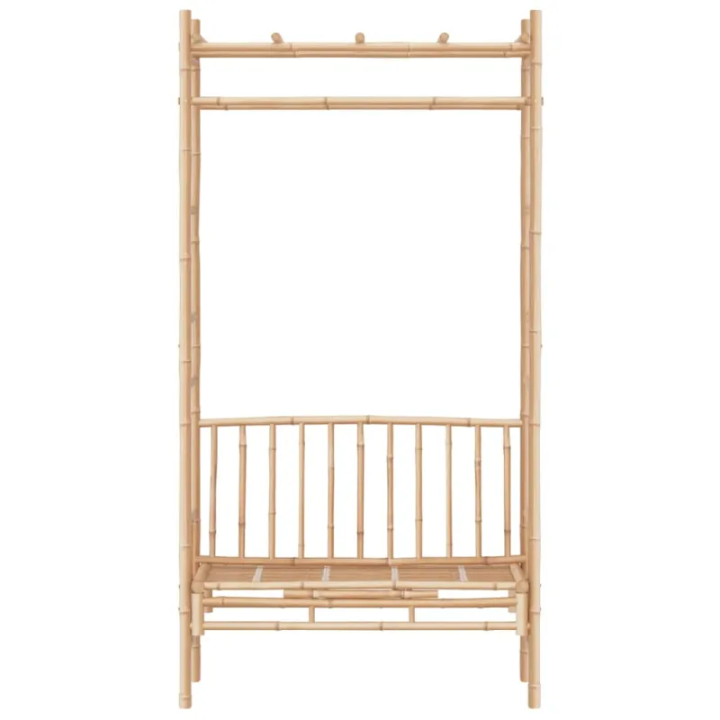 Sodo suoliukas su pergole, 116cm, bambukas