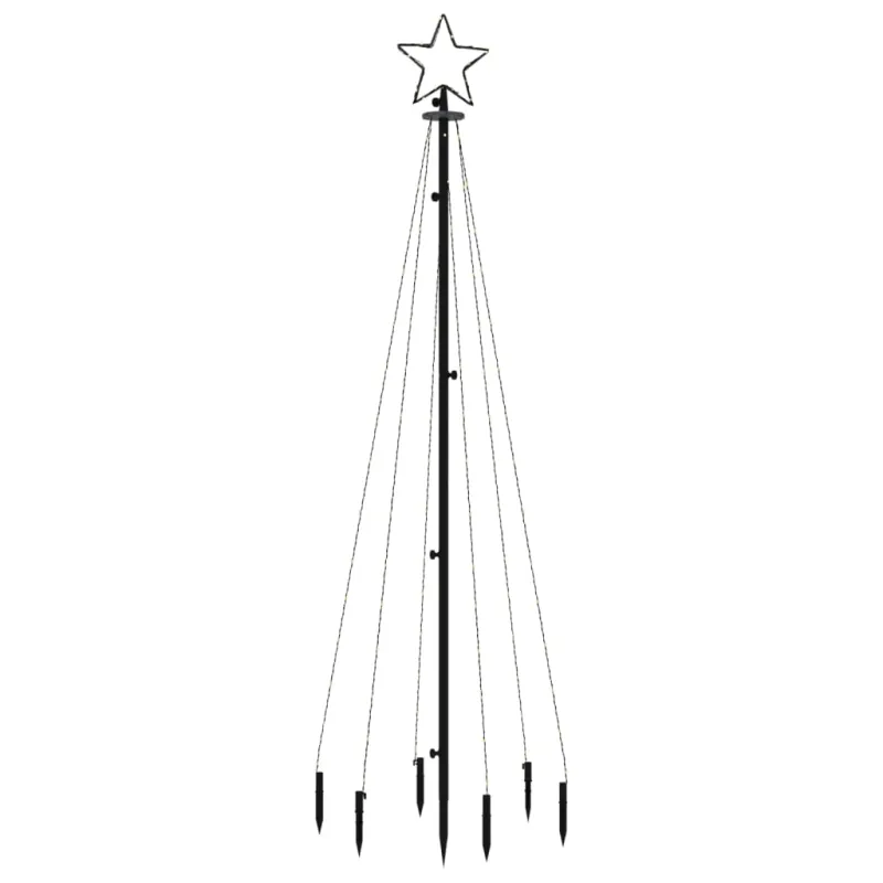 Kalėdų eglutė su kuoliuku, įvairių spalvų, 108LED, 180cm