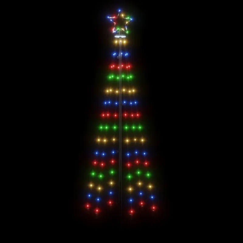 Kalėdų eglutė su kuoliuku, įvairių spalvų, 108LED, 180cm
