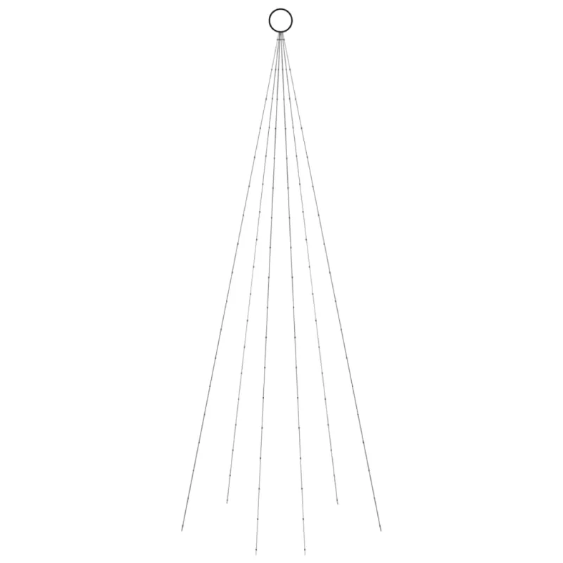 Kalėdų eglutė ant vėliavos stiebo, 180cm, 108 šaltos baltos LED