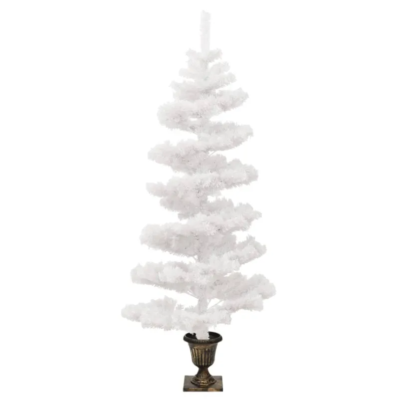 Kalėdų eglutė su vazonu, balta, 120cm, PVC, spiralės formos