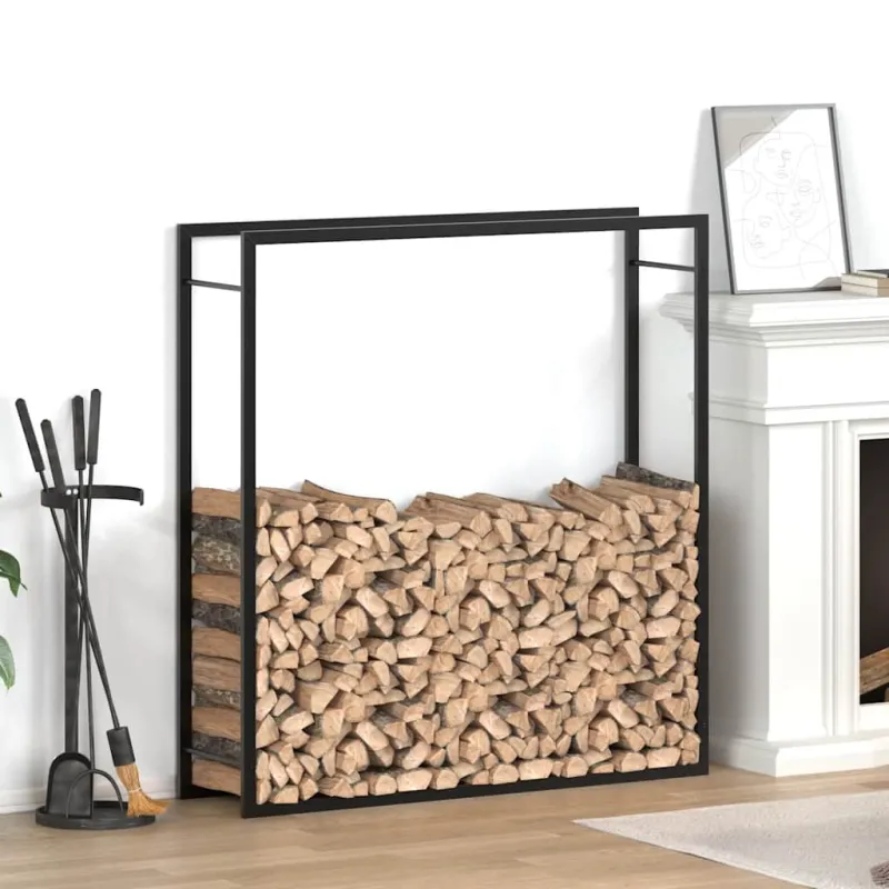 Stovas malkoms, matinės juodos spalvos, 110x28x116cm, plienas