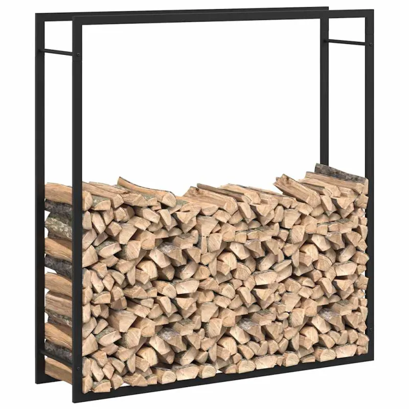 Stovas malkoms, matinės juodos spalvos, 110x28x116cm, plienas
