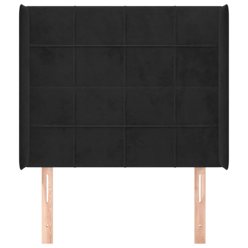 Galvūgalis su auselėmis, juodos, 83x16x118/128cm, aksomas
