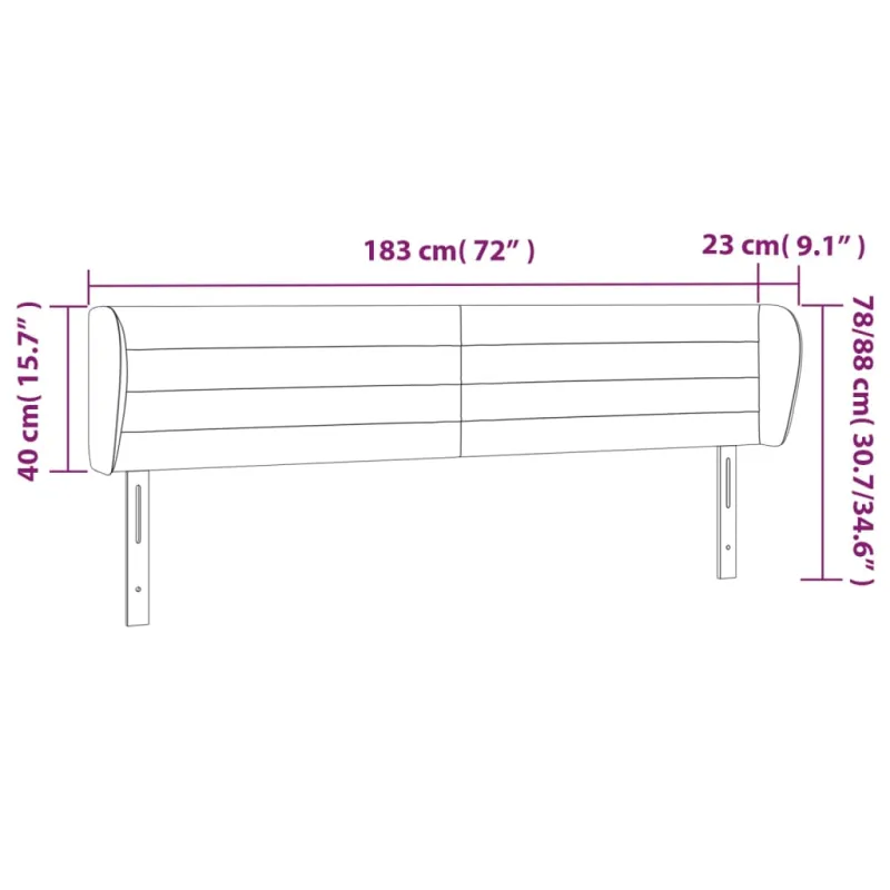Galvūgalis su auselėmis, mėlynos,183x23x78/88cm, audinys