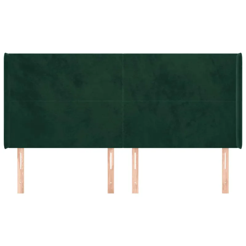 Galvūgalis su auselėmis,tamsiai žalios,203x16x118/128cm,aksomas