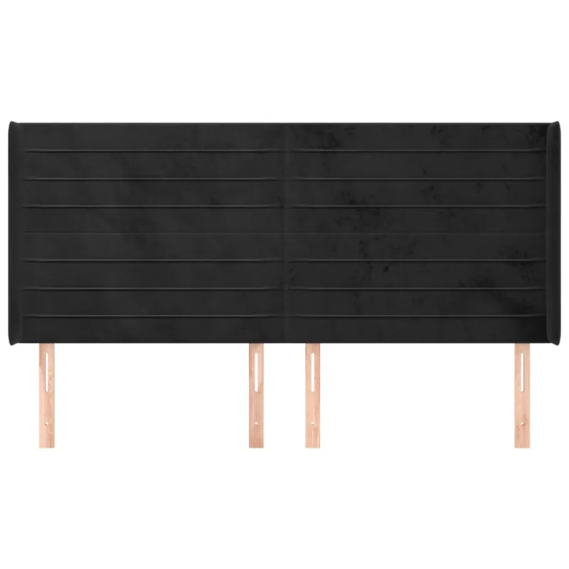 Galvūgalis su auselėmis, juodos, 203x16x118/128cm, aksomas