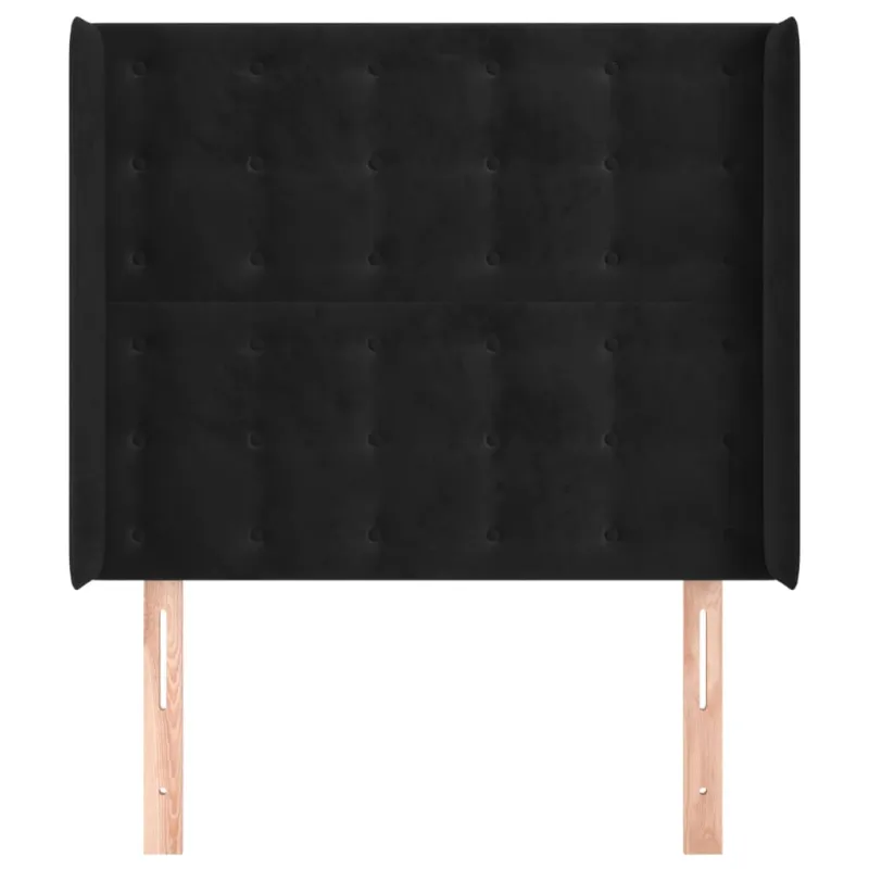 Galvūgalis su auselėmis, juodos, 83x16x118/128cm, aksomas