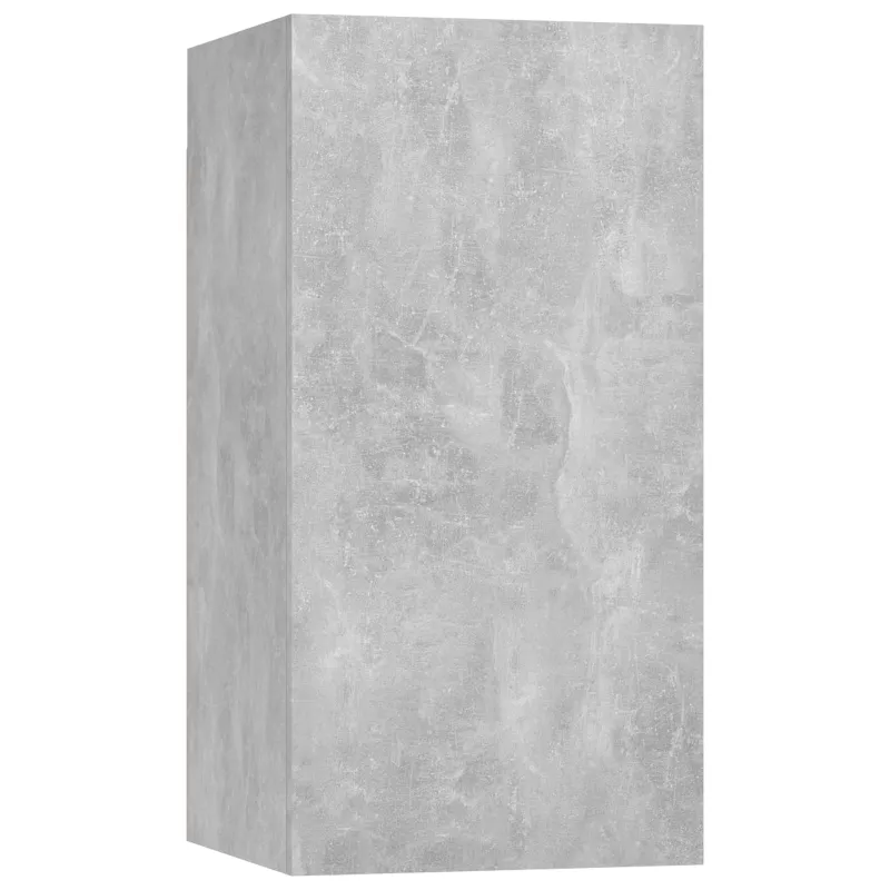 Sieninė televizoriaus spinta | 2 pcs Betono pilka
