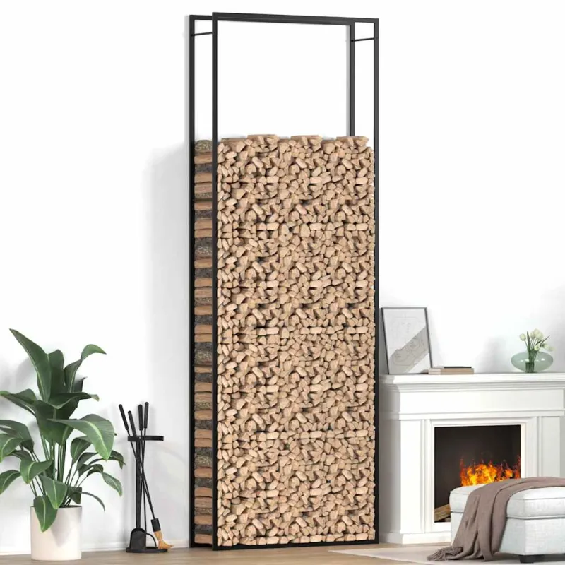 Stovas malkoms, matinės juodos spalvos, 110x28x312cm, plienas