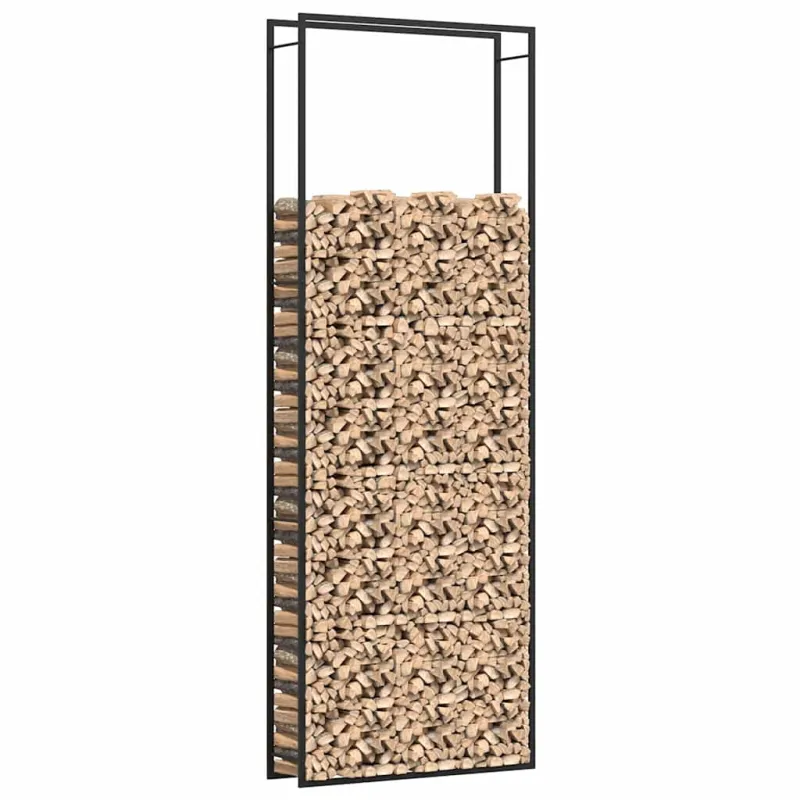 Stovas malkoms, matinės juodos spalvos, 110x28x312cm, plienas