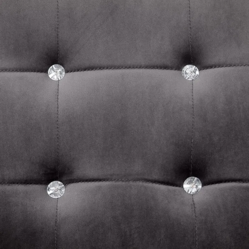 Dvivietė sofa su porankiais, tamsiai pilka, chromas ir aksomas
