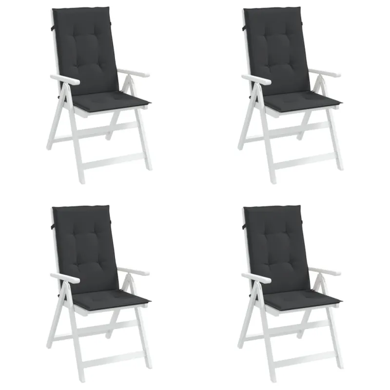 Sodo kėdės pagalvėlės, 4vnt., juodos, 120x50x3cm, audinys