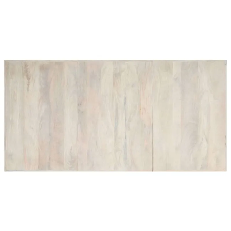 Valgomojo stalas, baltas, 200x100x75 cm, mango med. masyvas