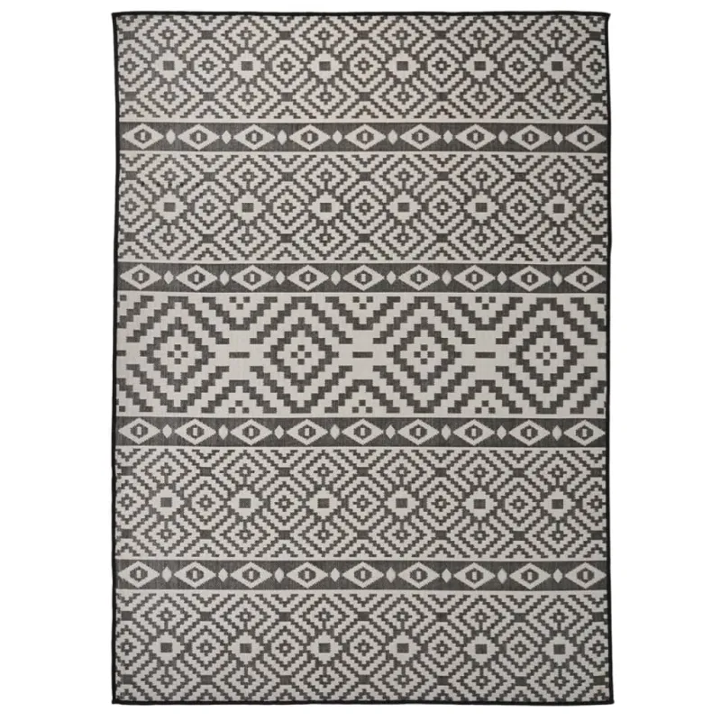 Lauko kilimėlis, juodos spalvos, 200x280cm, plokščio pynimo
