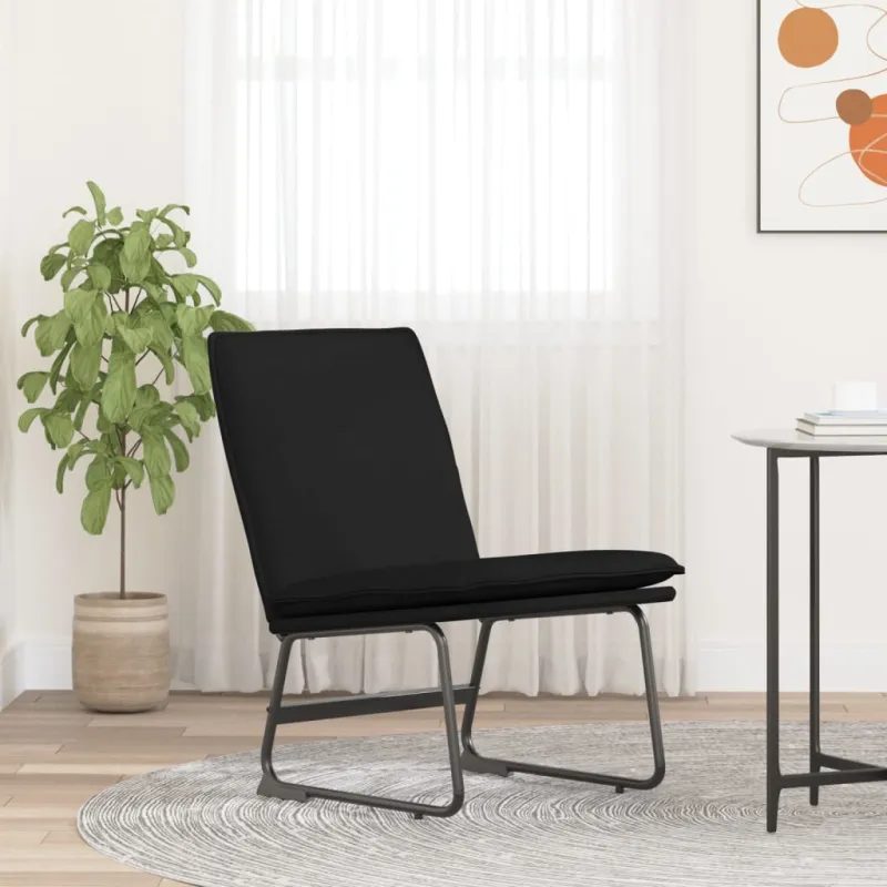 Poilsio kėdė, juodos spalvos, 52x75x76cm, audinys