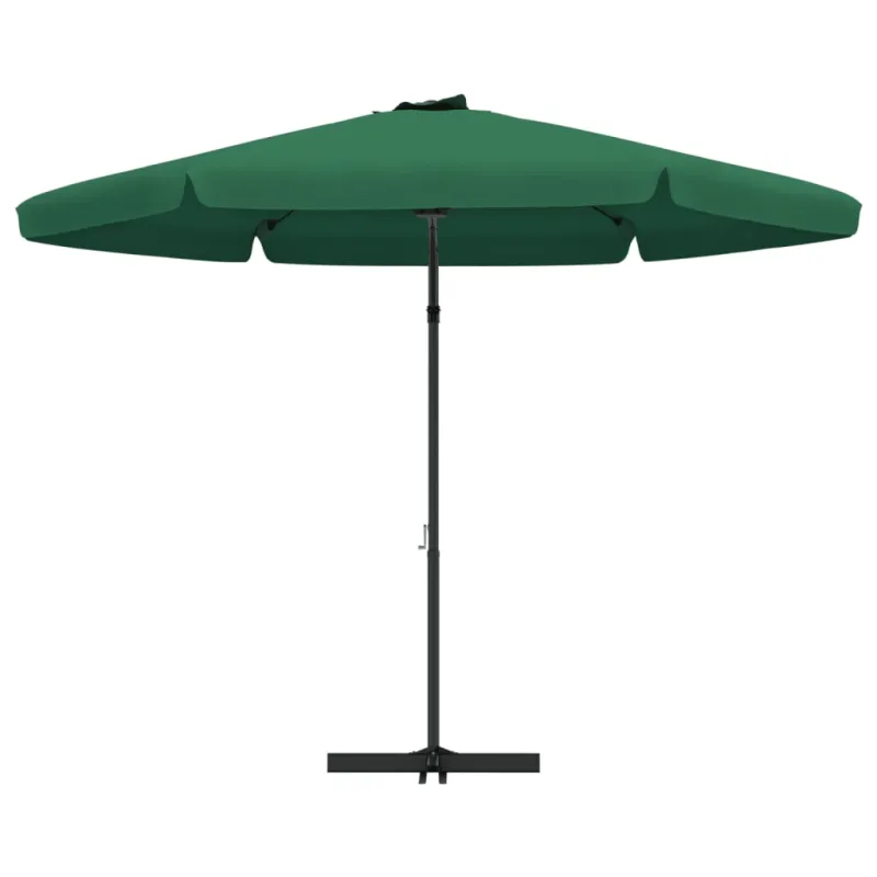 Lauko skėtis nuo saulės su plieniniu stulpu, žalias, 300cm