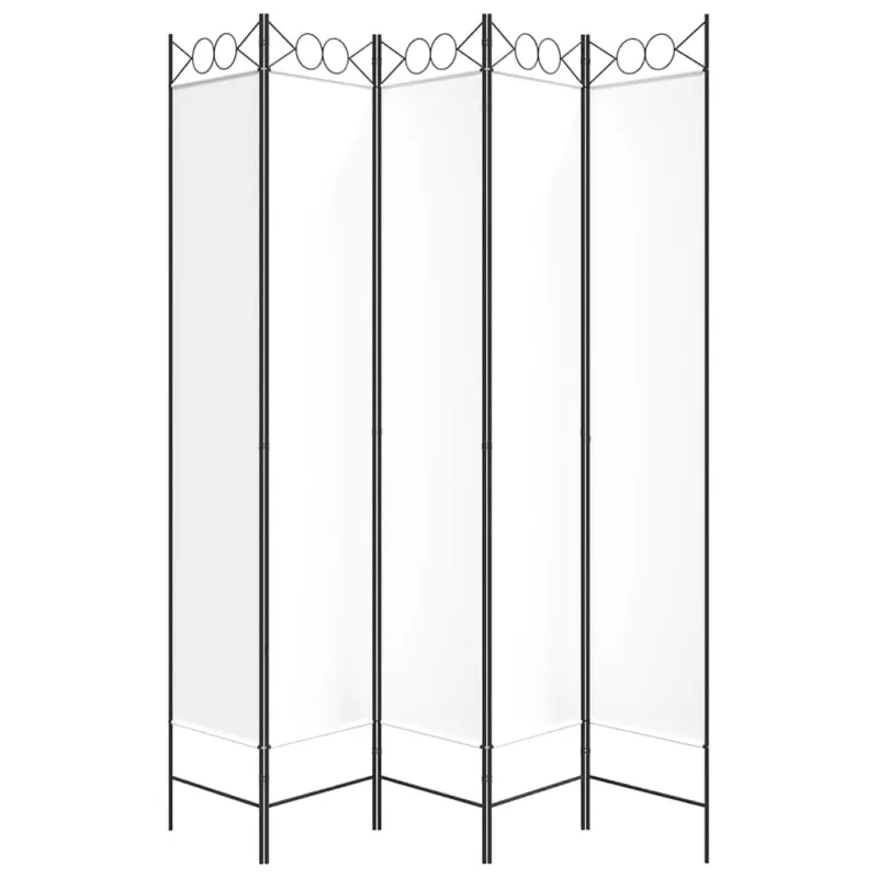 Kambario pertvara, 5 dalių, baltos spalvos, 200x220cm, audinys