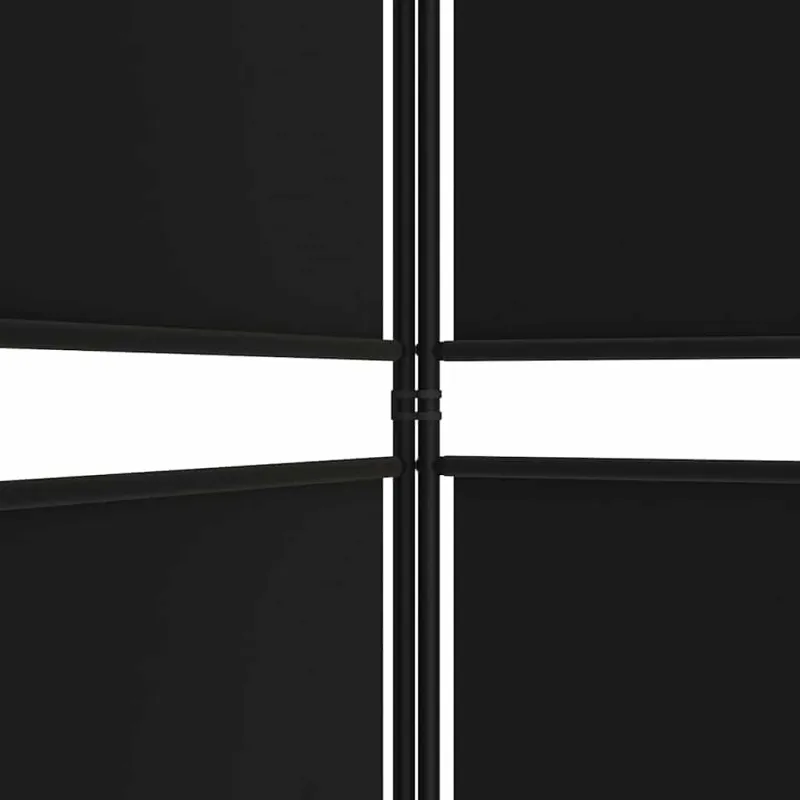 Kambario pertvara, 4 dalių, juodos spalvos, 200x180cm, audinys