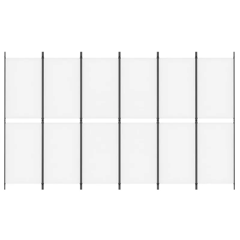 Kambario pertvara, 6 dalių, baltos spalvos, 300x180cm, audinys
